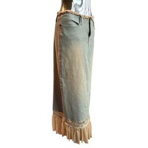 Y2K Denim Skirt Lace Detail